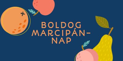 Boldog marzipan napot blue whimsical-line