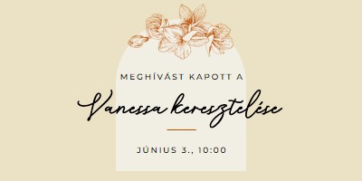 Keresztelő meghívása yellow vintage-botanical