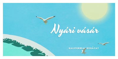 Nyári vásár bejelentése blue vintage-retro