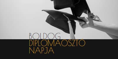 Boldog diplomaosztó napot black modern-simple