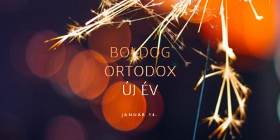 Boldog ortodox új évet black modern-simple