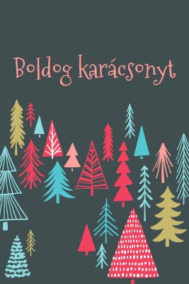 Boldog karácsonyt green whimsical-line