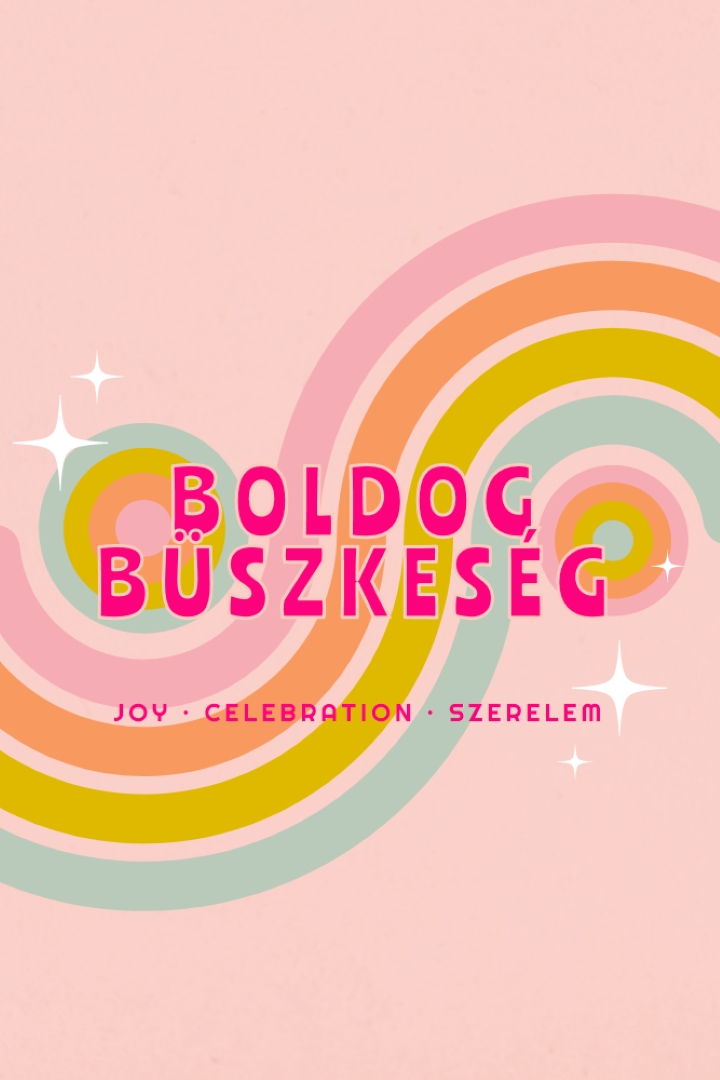 Öröm, ünneplés, szeretet pink vintage-retro