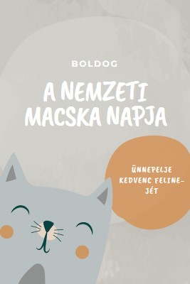 Boldog nemzeti macska nap gray organic-simple