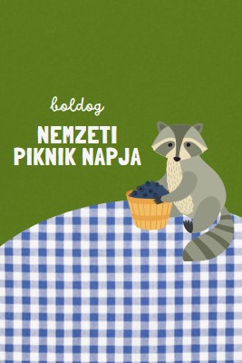 Boldog nemzeti piknik napot green whimsical-color-block