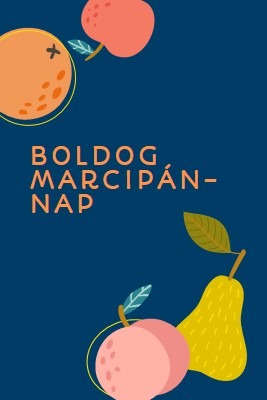 Boldog marzipan napot blue whimsical-line