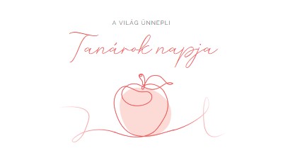 Tanári nap red whimsical-line