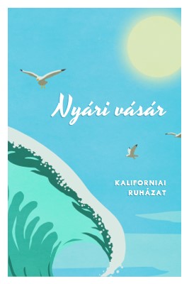 Nyári vásár bejelentése blue vintage-retro