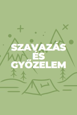 Szavazás és győzelem green whimsical-line