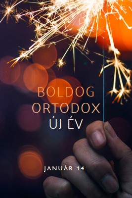 Boldog ortodox új évet black modern-simple