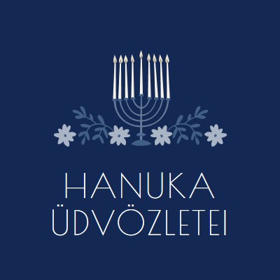 Hanuka üdvözlete blue modern-simple