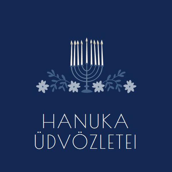 Hanuka üdvözlete blue modern-simple