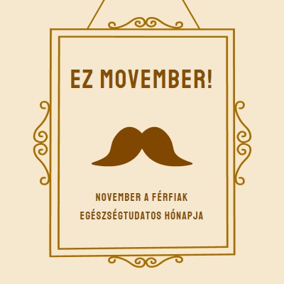 Bajuszok novemberre brown vintage-retro