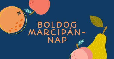 Boldog marzipan napot blue whimsical-line