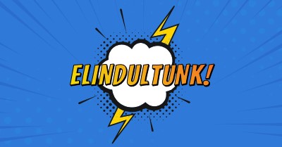 Elindultunk! blue modern-bold