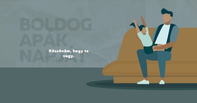 Boldog apák napját blue modern-color-block