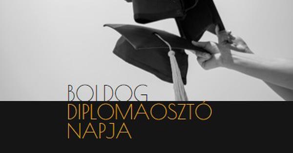 Boldog diplomaosztó napot black modern-simple