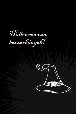 Halloween van black whimsical-line