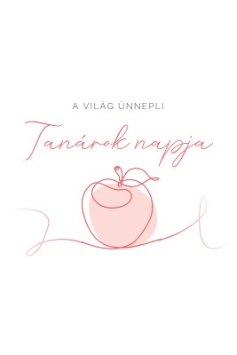 Tanári nap red whimsical-line