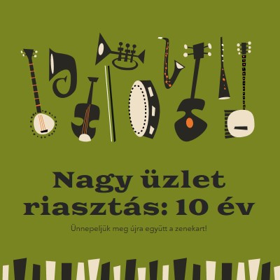 Nagy ügyletre figyelmeztető riasztás green retro,graphic,music