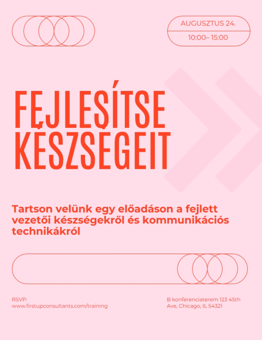 Modern retro esemény szórólap pink modern,bold,typographic,shapes,outlines