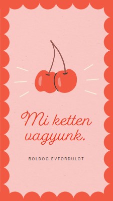 Mi ketten vagyunk. red illustration,retro,playful