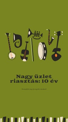 Nagy ügyletre figyelmeztető riasztás green retro,graphic,music