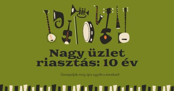 Nagy ügyletre figyelmeztető riasztás green retro,graphic,music