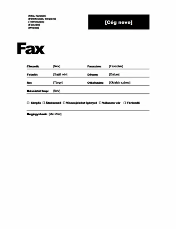 Faxfedőlap