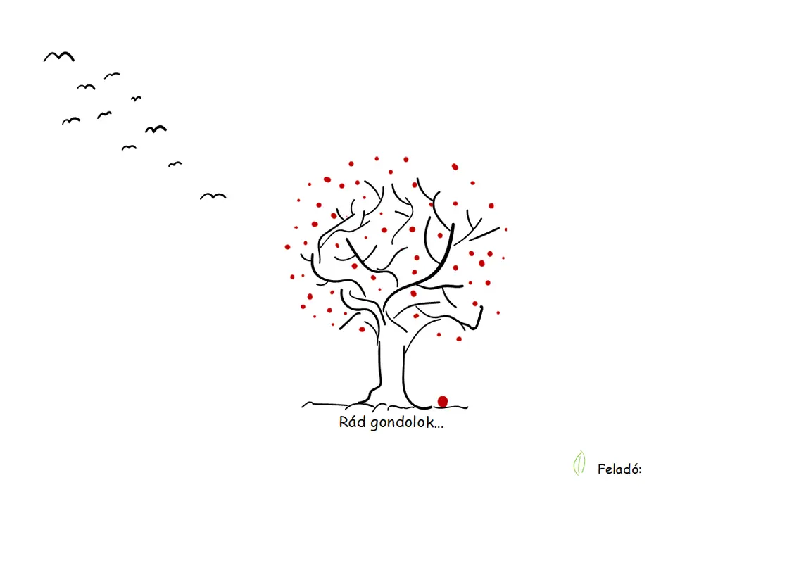 Fa díszítésű részvétnyilvánító kártya whimsical-line