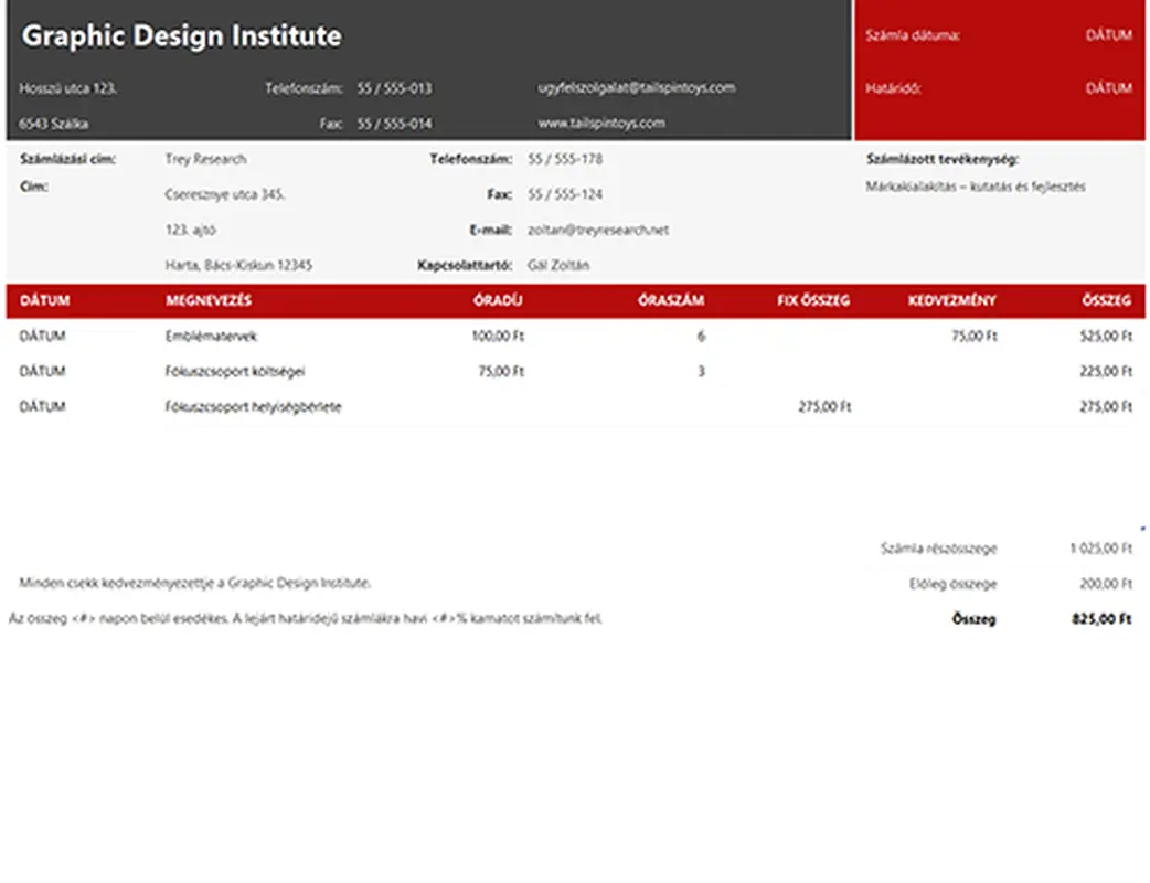 Szolgáltatásszámla modern simple
