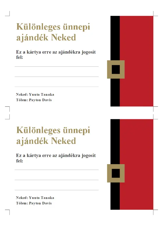 Ünnepi ajándékutalványok red modern-simple