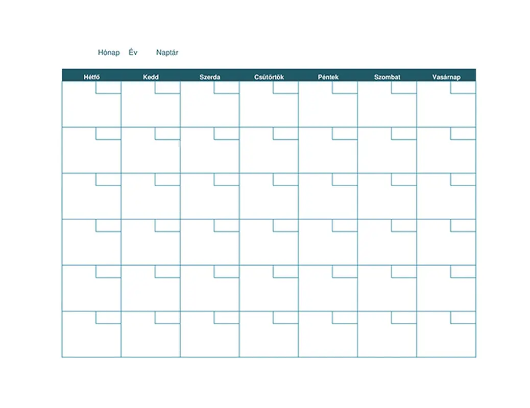 Üres havi naptár organic simple
