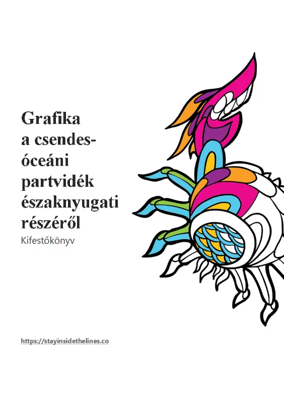 Grafika a csendes-óceáni partvidék északnyugati részéről kifestőkönyv whimsical line