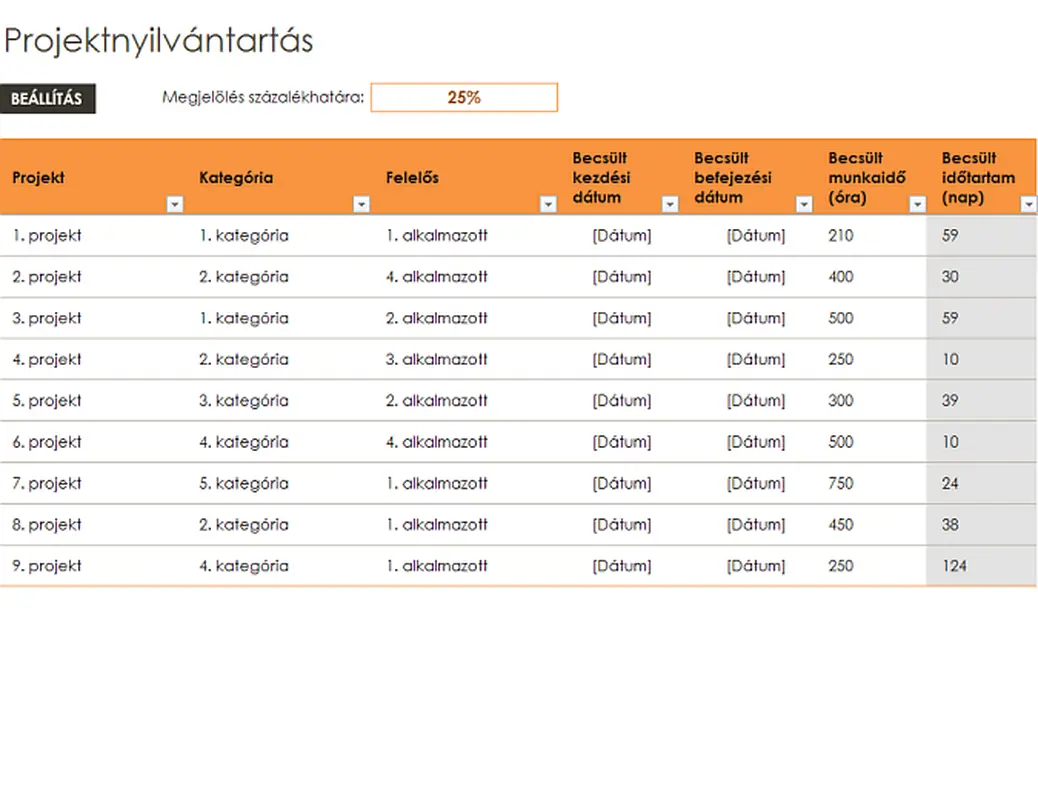 Projektnyilvántartás