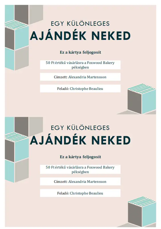 Ajándékutalvány modern-geometric