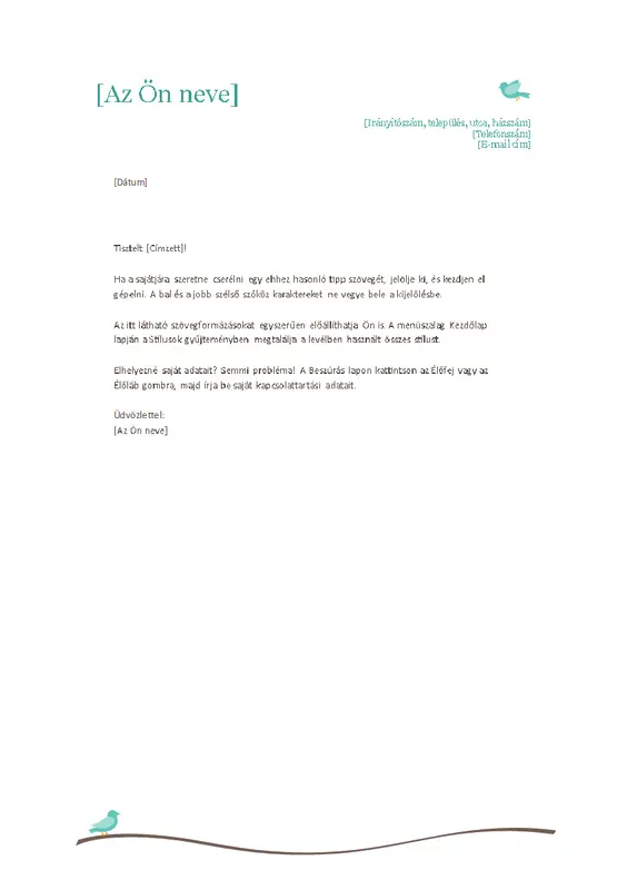 Személyes levélpapírfejléc