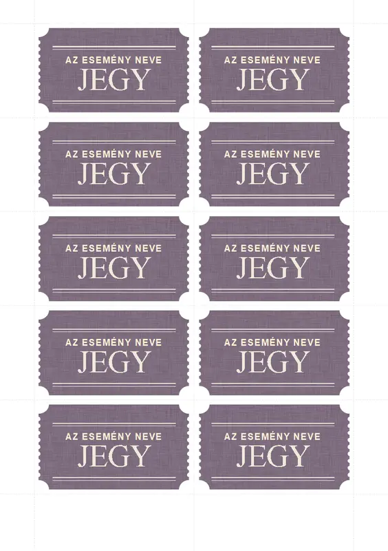 Egyszerű jegyek (oldalaként 10) vintage retro