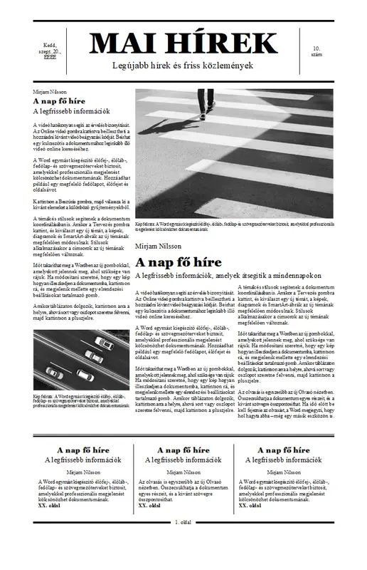 Hagyományos újság modern simple