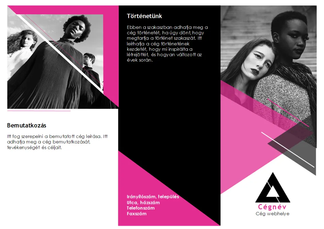 Divat brosúra pink modern-geometric