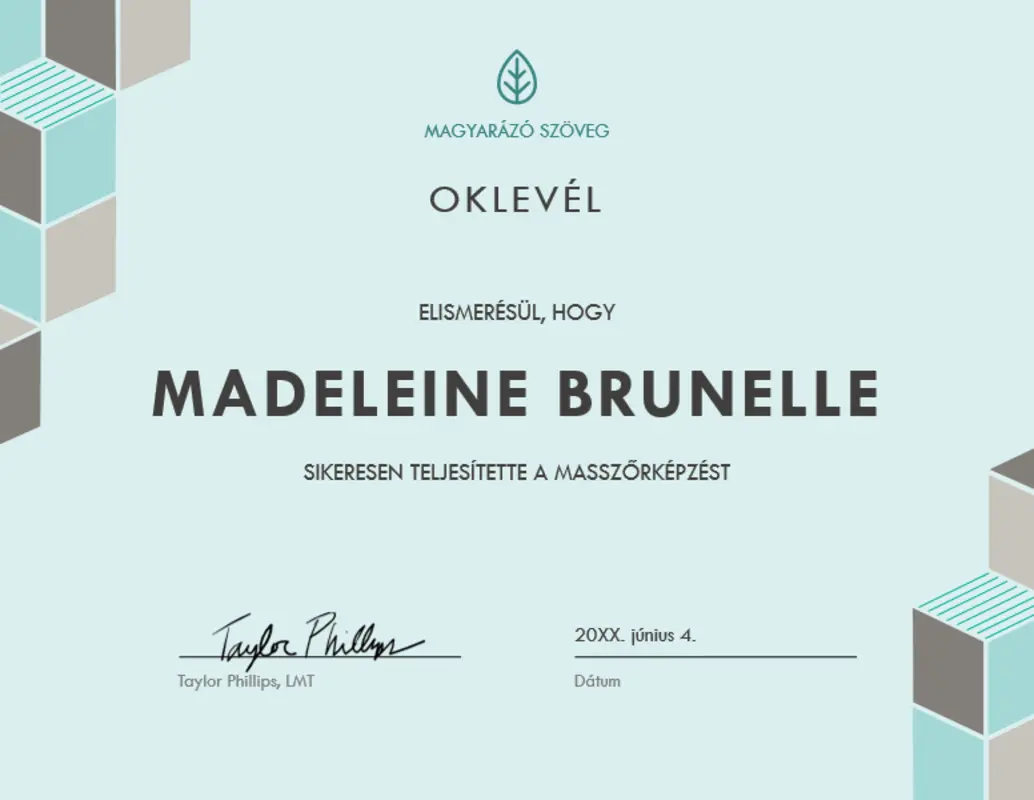 Oklevél blue modern-geometric