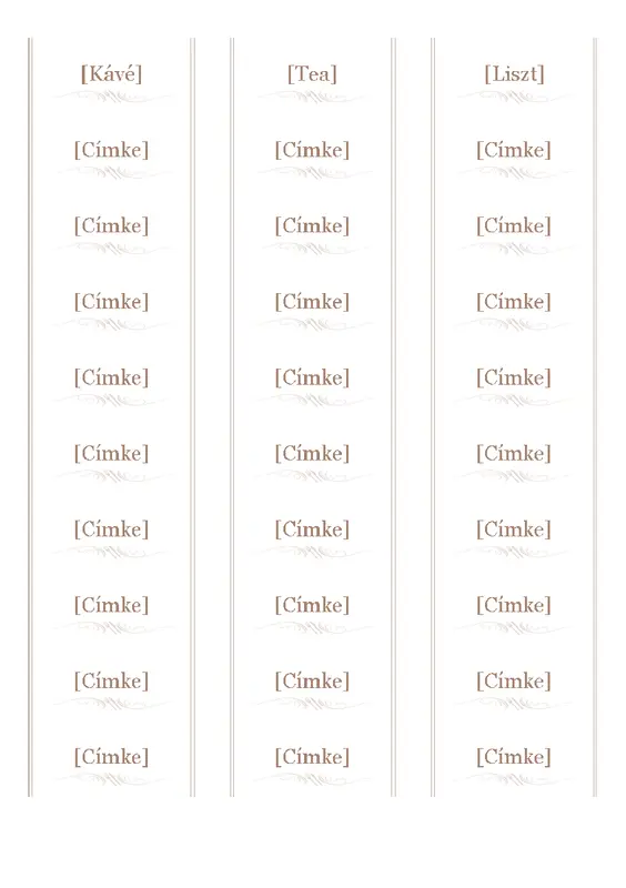 Befőttesüveg-címkék (Étkészlet arculat, 30 db/oldal, Avery 5160-kompatibilis) whimsical line