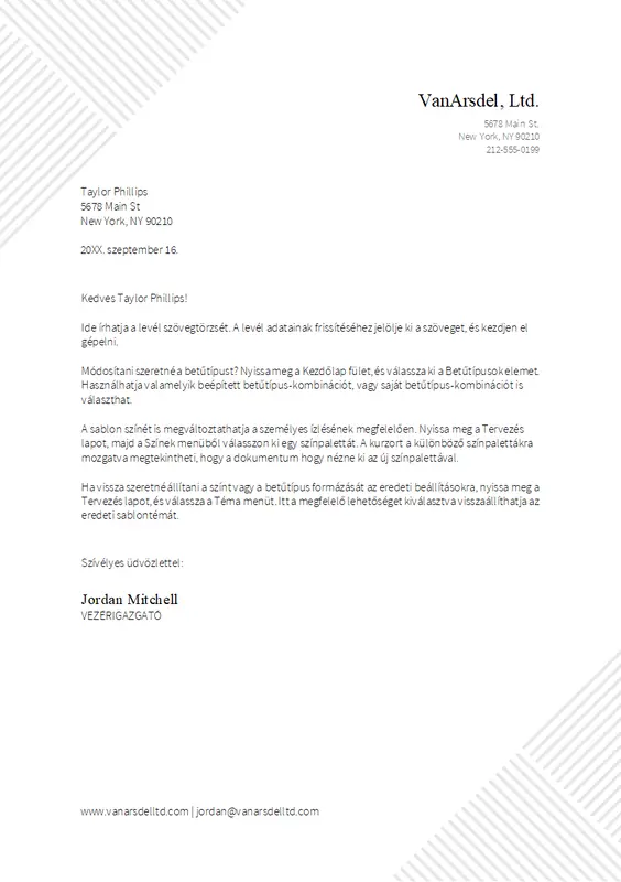 Hajszálcsíkos levélfejléc modern-geometric