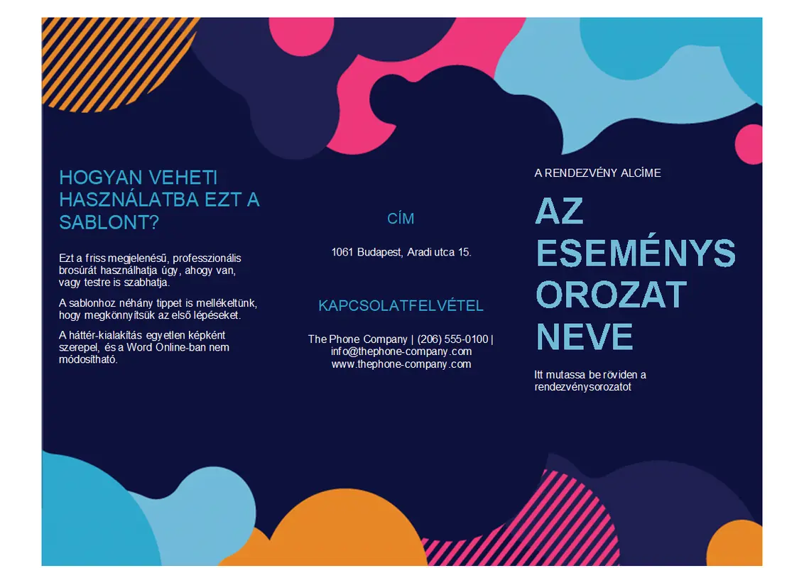 Eseménybrosúra élénk alakzatokkal  modern-color-block