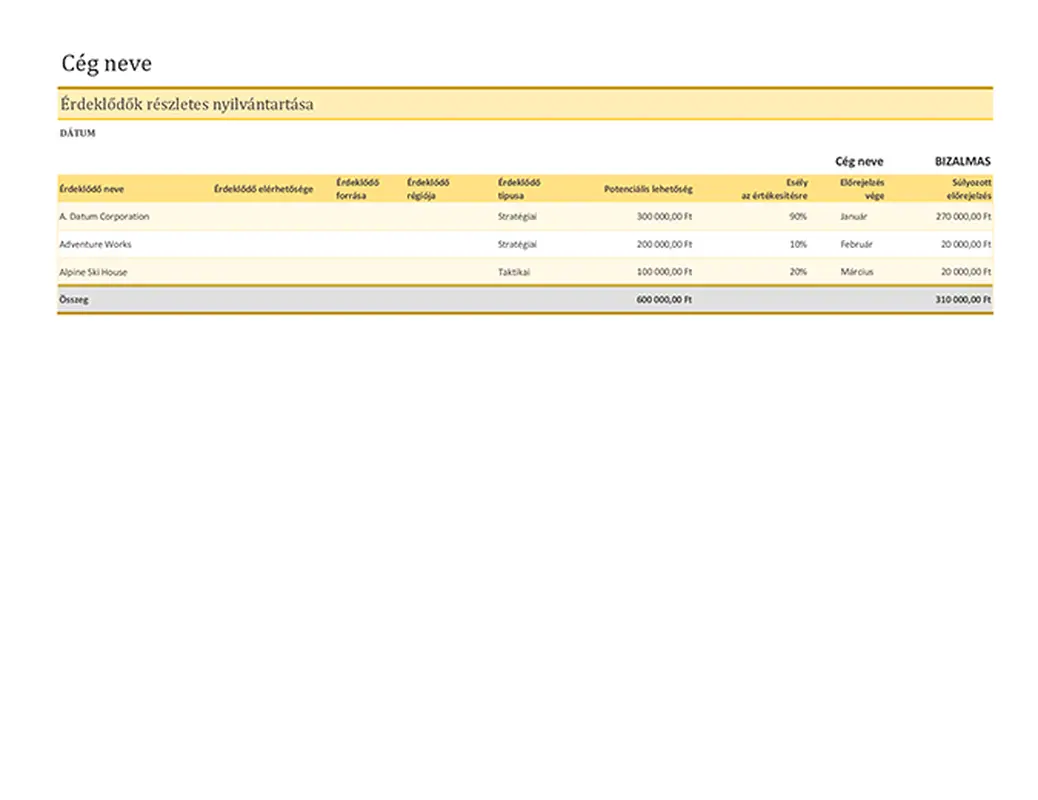 Érdeklődők nyilvántartója modern simple