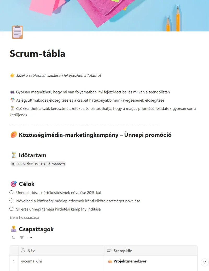 Scrum-tábla