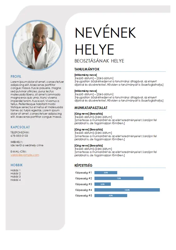Kék és szürke önéletrajz modern-simple