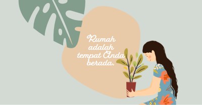 Rumah berada di mana pun Anda berada gray organic-simple