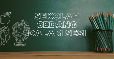 Sekolah sedang dalam sesi green modern-simple