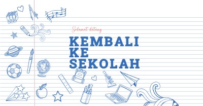 Kelas bertindak white whimsical-line